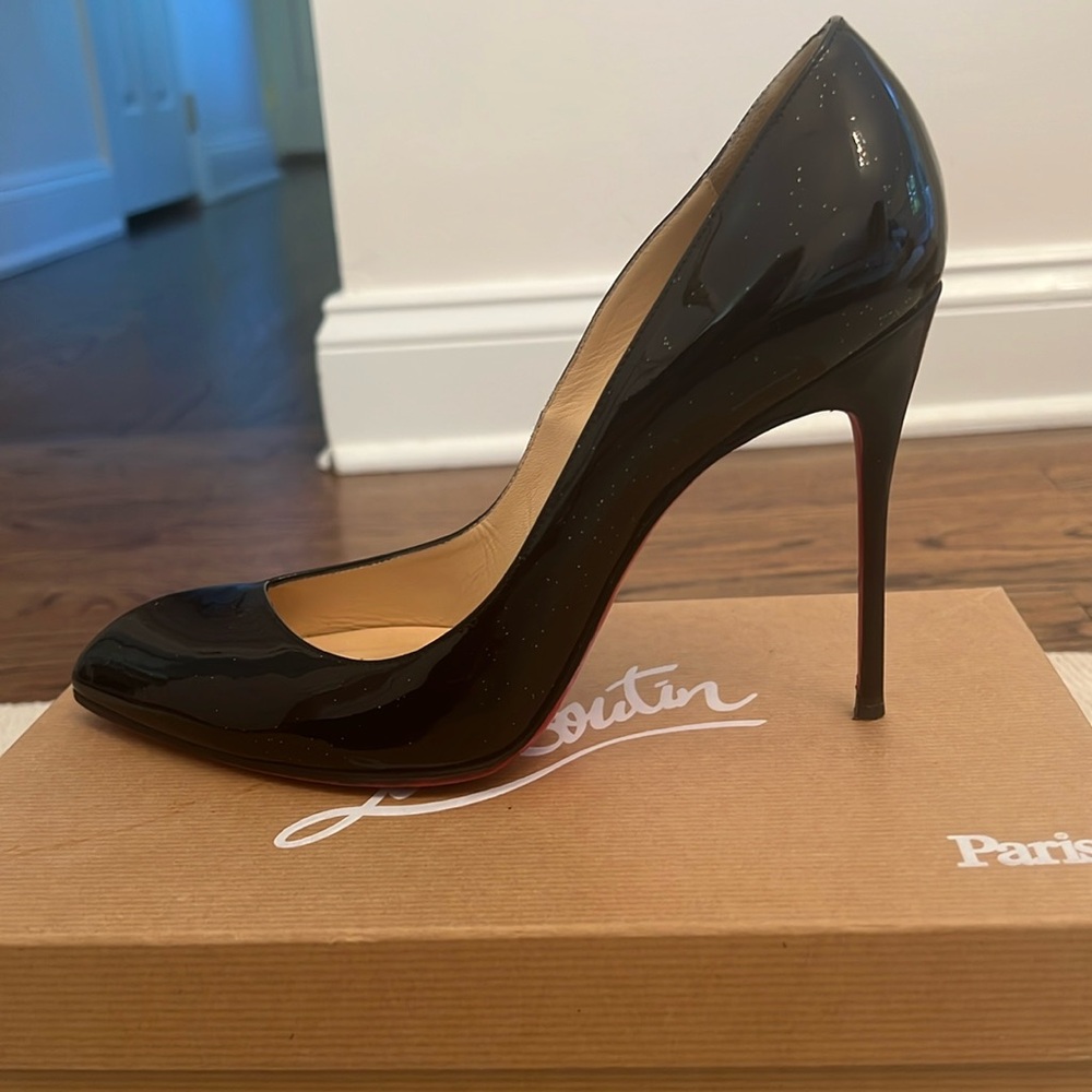 Christian Louboutin Corneille Black patent leather with glitter
